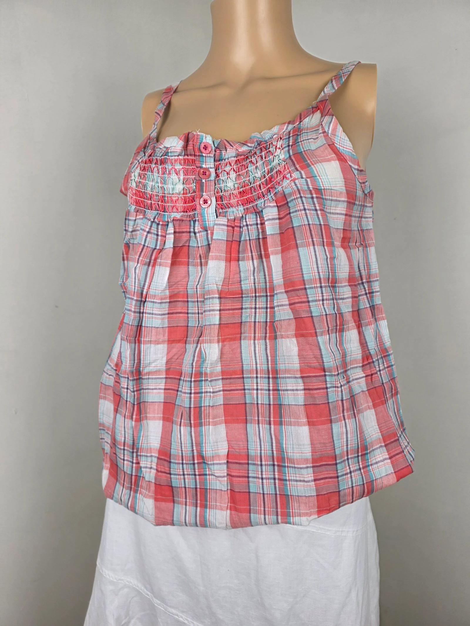 Top de alças / Blusa de algodão madras 🍒y2k vintage 2000's🍒tamanho 38 – photo 2